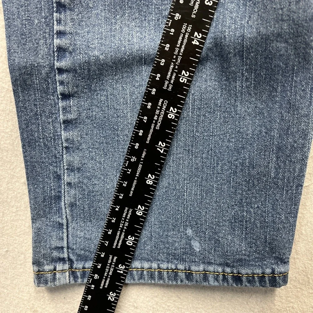 Levi's 505 Straight Jeans 40x32‎ Medium Wash Relaxed Fit Denim Distressed Work